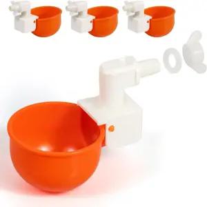 메이키 치킨 워터러 컵 4팩 자동 물 디스펜서 쿱 버킷 및 DIY 시스템용 누수 없는 가금류 세트용 대형 물컵