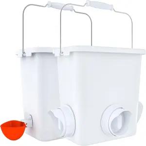 자동 치킨 공급기 및 급수기 세트 공급 버킷 3개의 포트 가금류 물컵 포함