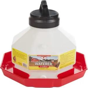 리틀 자이언트 플라스틱 가금류 급수기 헤비 듀티 중력 공급 물통 채우기 쉬움 병에 스냅온 3갤런