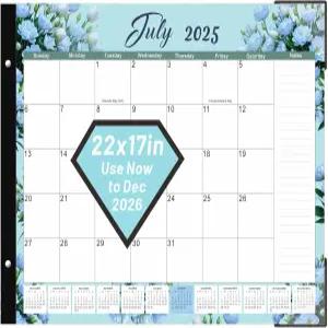 SIRUIFEN 2026 탁상 캘린더 대형 22x17 인치 2025-2026 18 개월 지금부터 년 12 월까지 사용 가정 학교