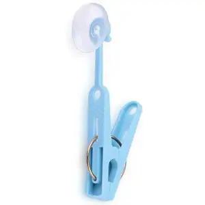 흡착형 빨래집게 6P 타일 거울 쿠방 집게 고무장갑-WD39098