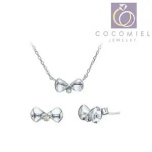 (옐로우 리본 set S-15)목걸이세트 쥬얼리세트 패션목걸이 은귀걸이