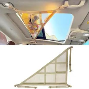 노크미디 자동차 천장 카고 네트 포켓 이중층 메쉬 강화 하중 지지 차량 지붕 보관 정리함 지퍼 씰이 있는