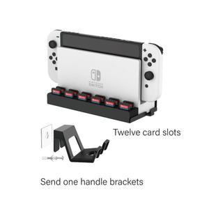 호환 닌텐도 스위치OLED용 금속 벽 마운트(12개의 게임 카드 홀더 후크 1개 포함)  TV 근처에 콘솔을 안전