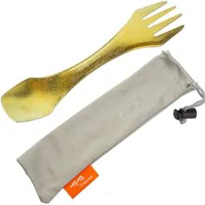 TiTo 티타늄 3-in-1 포크 스푼 나이프 커틀러리 콤보 야외 캠핑 하이킹 피크닉 다기능 컬러풀 메탈 식기