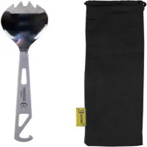 실버란트 티타늄 초경량 스포크 6.4인치 길이의 식기 광택이 나는 그릇 캠핑 하이킹 및 배낭여행용 매우