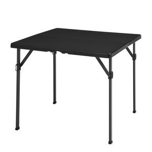 아마존 베이직 34인치 식탁, 검은색, 33.9 x 29.1 x 33.9 인치, 정사각형 | 접이식, 휴대용, 휴대용 손잡이 포함