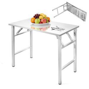 게이블릿 스테인리스 스틸 접이식 테이블, 36인치 x 18인치 주방 준비 테이블 작업대, 220파운드 용량의 접이식 작업대 조리대, 조립 필요 없음, 가정용 주방 상업용 차고 야외용