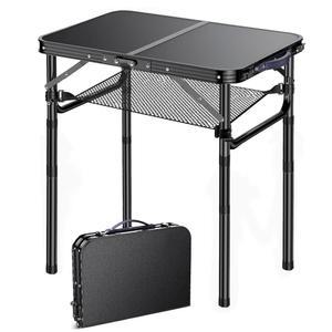 접이식 TV 트레이 접이식 저녁 트레이 테이블 높이 조절 가능 음식 간식 먹기 소파 사이드 테이블 연구 야외 실내 캠프 피닉 침대 소파 거실용 알루미늄 휴대용 소파 트레이 엔드 테이블(블랙)