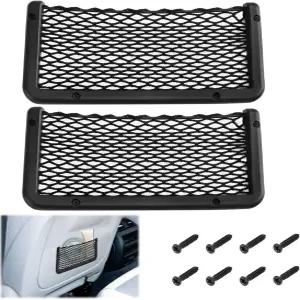 2 PCS 자동차 네트 포켓 ABS 플라스틱 프레임 화물 보관 전화망 RV 보트 캠핑카 보관망용 나사가 달린 메시