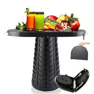 말리븐 휴대용 접이식 테이블과 스툴 2 in 1, 캠핑 피크닉 비치용 경량 접이식 테이블, 파티용 소형 접이식 테이블