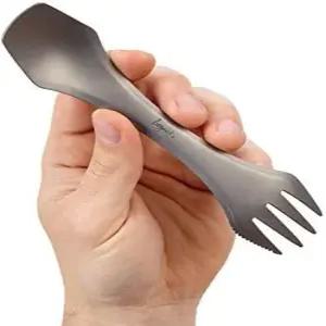 프리게이스트 티타늄 스팍 캠핑 하이킹 야외 및 여행을 위한 3-in-1 스푼 포크 조합 가볍고 내구성이