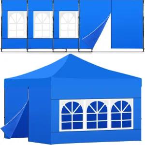 빈크림 10x10 캐노피 프레임용 사이드월 4개 창문이 있는 3개 출입이 간편한 중앙 지퍼가 PC 도어 1개 420d