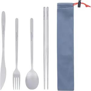 무한 항해 티타늄 식기 세트 휴대용 캠핑 젓가락 나이프 포크 스푼 (4 PCS SET)