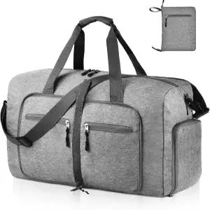 남성용 디마야르 65L 여행용 더플백 - 신발 수납공간이 있는 접이식 오버나이트백 방수 및 찢어짐