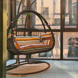 흔들 그네 라탄 그네의자 행잉체어 우드그레인 해먹그네 정원그네