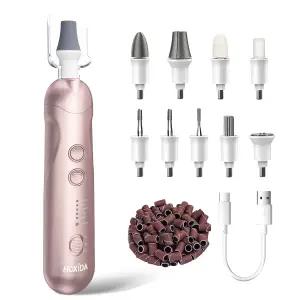 무선 전기 네일 파일 세트 발용 충전식 페디큐어 도구 전문 매니큐어 키트 5 스피드 두꺼운 발톱 큐티클