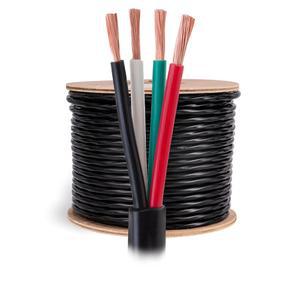 케이블 다이렉트 온라인 스피커 와이어 14 게이지, 기능 차단 알루미늄) 실외 CCA(구리 지상 포함 오디오 벌크 250피트, 좌초 및 직매설 클래드 14/4 실내용 방수 케이블, 자외선