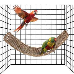 해초 새장 매트 천연 앵무새용 앵무새 반려동물 등반 사다리 로프 우븐 장난감