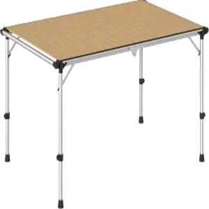 아웃써니 접이식 캠핑 테이블 조절 가능한 높이 알루미늄 피크닉용 휴대용 해변 바비큐 밝은 갈색