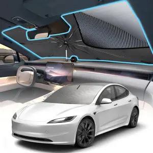 [2025년 업그레이드] 자동차 트럭 세단 SUV(57인치 x 31인치)를 위한 윈드실드 선쉐이드 우산 비닐 코팅이