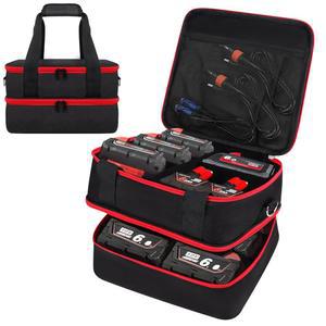 MILWAUKEE M12 M18 18V 20V 배터리 휴대용 박스 홀더 충전기용 보관 케이스 가방만 캐리어 하드 컨테이너 해당 공구