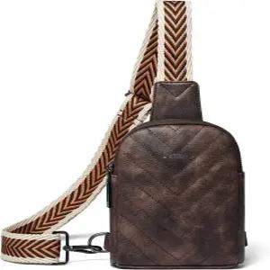 여성용 LATMAP 7L 슬링백 남성용 가죽 스몰 슬링 백팩 데이팩 방지 패니 팩 크로스바디 지갑 여행