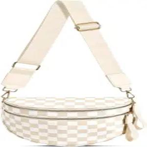 체크 나일론 크로스바디 백 여성용 범백 엄마용 넓은 지갑 어깨 핸드백