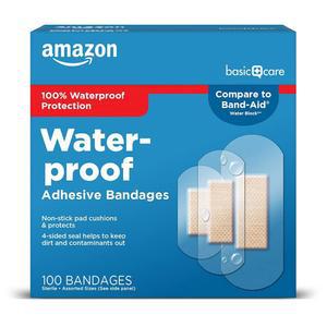 아마존 베이직 케어 방수 투명 접착 붕대 처치 및 관리 용품 다양한 100 카운트