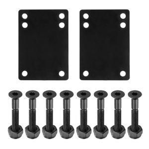 파티킬 스케이트보드 라이저 패드 나사 세트, 고무 패드, 너트 3MM 8개 수리 크루저용 블랙 충격 2팩 키트, 상승 하드웨어 장착