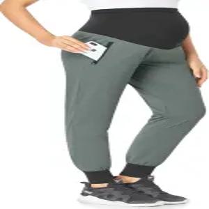 POSHGLAM 여성 임산부 조거 캐주얼 스크럽 팬츠 퀵 드라이 경량 액티브