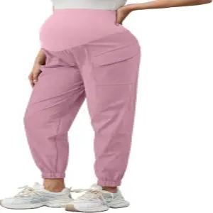 팩브리즈 여성용 임산부 카고 조거 퀵 드라이 등산 바지 액티브 아웃도어 캐주얼 임신 스웨트 팬츠