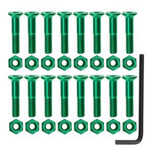 THE LORD OF TOOLS 16세트 스케이트보드 하드웨어 너트 보드 장착 액세서리 M5X25MM 트럭 나사 롱 렌치 라이저 육각 헤드 키트 포함, 볼트