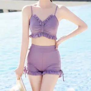 여성 여름 보라색 비키니세트 3종 여행 휴가철 비치웨어