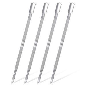 네일 푸셔 및 리무버 도구 4개 듀얼 멘탈 세트 스테인리스 매니 페디 케어 손톱 발톱용