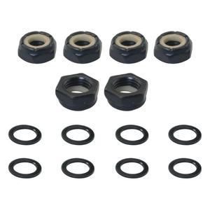 DGBRSM 1세트 블랙 메탈 스케이트보드 너트 롱보드에 키트 부품 미끄럼 액세서리 하드웨어 스쿠터 대부분의 적합 방지