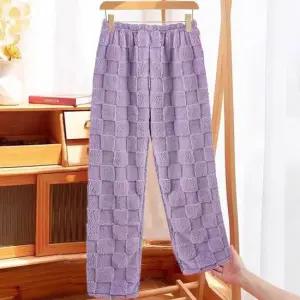 비욘드라이프 격자무늬 산호양털 수면 바지 1000796