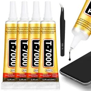 T7000 블랙 핀셋이 있는 15ML 4개 휴대폰 화면 전자제품 DIY 보석 공예용 정밀 수리