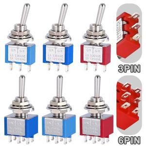 10Pcs 6mm 토글 스위치 미니 전원 버튼 로커 방수 캡 MTS-102