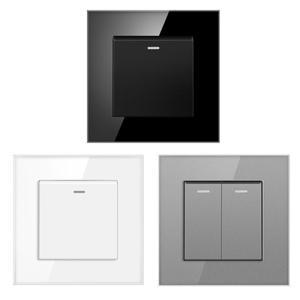 NYWP 1갱 2웨이 계단 스위치 크리스탈 강화유리 패널 로커 조명 온오프 패스 스루 벽