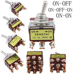 1PCS, 하이 엔드 토글 로커 버튼 스위치, 23468912 핀, 셀프 리셋자동 잠금, 실버 접촉 구리 12mm,250V 15A