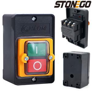 STONEGO 220V380V 10A 스위치 방수 푸시 버튼 ON 자동 잠금 OFF 재설정 전기 장비