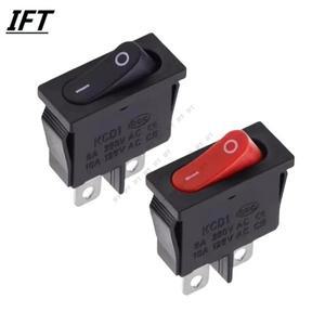 10Pcs 9x21mm KCD1-110 검정색 슈퍼 얇은 로커 스위치 NOOFF 2 핀 소형 악기 전원