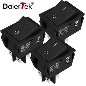 DaierTek 3PCS 로커 스위치 DPST 40A 12VDC 4 핀 2 ON Off 토글 30A 250VAC 120V T125 KCD2