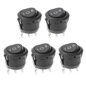 10개 원형 KCD1 로커 스위치 12V 3핀 3단계 ON Off 10A125V DC SPDT 토글