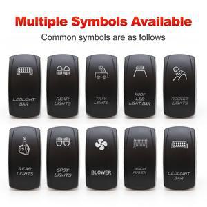 FILN 12V 24V 트럭 SPST 스위치 칼링 방수 5핀 ON OFF 마린 자동차 보트 로커 듀얼 LED 라이트 바 포함