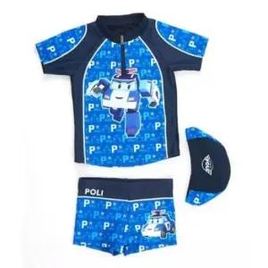 어린이수영복여아 로보카폴리 남아 수영복 수모 래쉬가드 BU 세트 3P