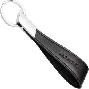 마루세 이탈리아 남성용 가죽 열쇠고리 플랫 프로파일 폴리싱 메탈 이탈리아에서 수제 제작