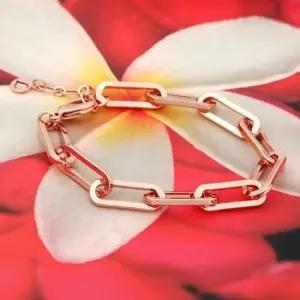 여성팔찌 로즈골드 베이직 볼드 M 체인 패션 팔찌 14kgp