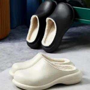 6.5cm 통굽 라운딩 EVA 털슬리퍼 겨울쿠션샌들